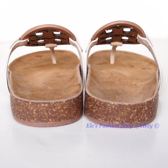 NIB Tory Burch Miller Cloud Leather Sandal Cream Caramel 6.5 7 7.5 8.5 9 9.5 10